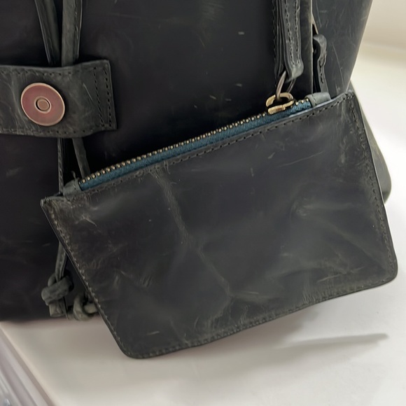 RACHEL by Rachel Roy 100% LEATHER gray book bag. NWT - Picture 5 of 11